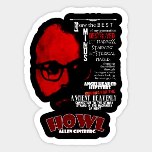 Allen Ginsberg Howl Inspired Design Sticker